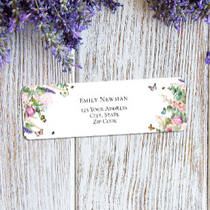 Elegant Pink Purple Flowers & Butterflies