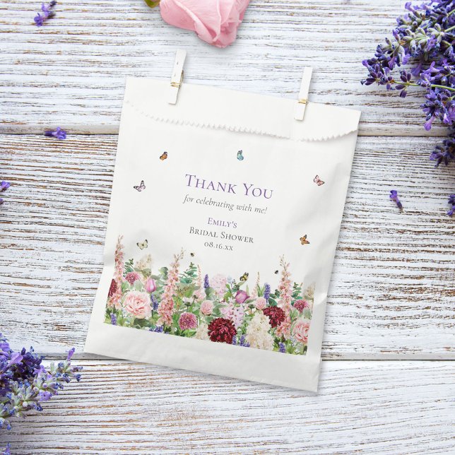 Elegant Pink Purple Flowers & Butterflies  Favour Bags (Creator Uploaded)