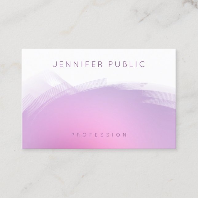 Elegant Pink Purple Modern Professional Template Business Card (Front)