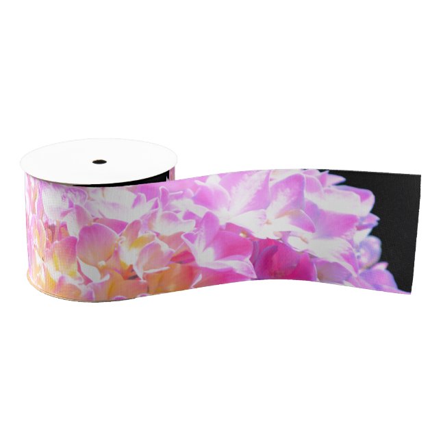 Elegant Pink purple orange hydrangeas Grosgrain Ribbon (Spool)