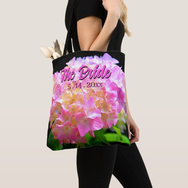 Elegant Pink purple orange hydrangeas the Bride Tote Bag (Close Up)