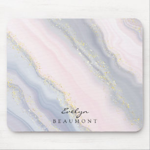 Elegant Pink Purple Pastel Gold Glitter Mousepad