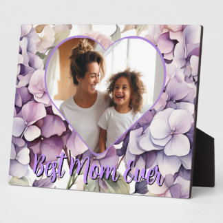 Elegant pink purple watercolor hydrangeas plaque