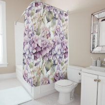 Elegant pink purple watercolor hydrangeas