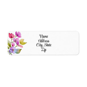 Elegant pink purple watercolor wildflowers 