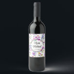 Elegant pink purple watercolor wildflowers  wine label<br><div class="desc">Elegant pink purple watercolor wildflowers greenery - Perfect for spring, summer, or fall events. Beautiful pink wildflower watercolor artwork for country, boho, garden, and floral theme occasions. To get started changing names and event details, click on "Personalise this template" and edit the wording in the template boxes. To access the...</div>