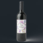 Elegant pink purple watercolor wildflowers  wine label<br><div class="desc">Elegant pink purple watercolor wildflowers greenery - Perfect for spring, summer, or fall events. Beautiful pink wildflower watercolor artwork for country, boho, garden, and floral theme occasions. To get started changing names and event details, click on "Personalise this template" and edit the wording in the template boxes. To access the...</div>