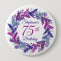 Elegant Pink Purple Wreath 75th Birthday