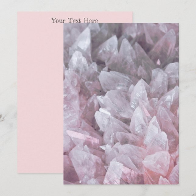 Elegant Pink Quartz Gem Mind Body Spirit Energy Invitation (Front/Back)