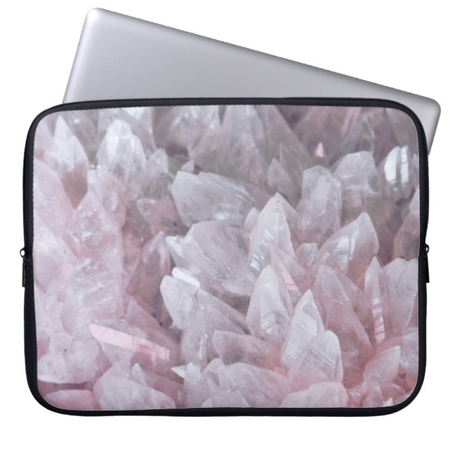 Elegant Pink Quartz Gem Mind Body Spirit Energy Laptop Sleeve (Front)