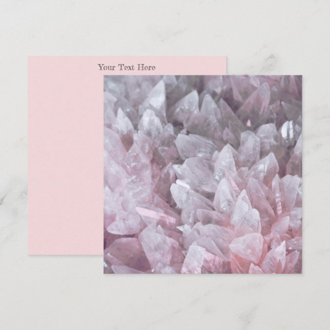 Elegant Pink Quartz Gem Mind Body Spirit Energy Thank You Card (Front/Back)