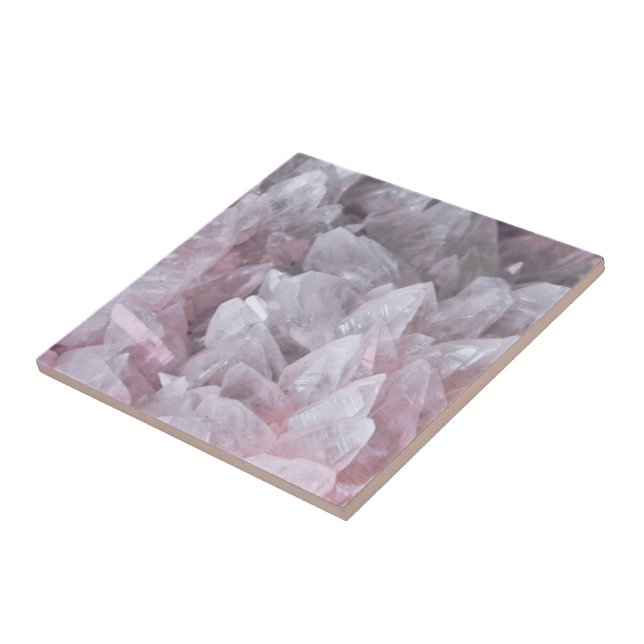 Elegant Pink Quartz Gem Mind Body Spirit Energy Tile (Side)