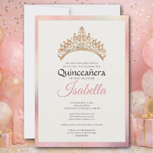 Elegant Pink Quinceanera 15th Birthday Invitation
