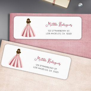 Elegant Pink Quinceanera Birthday Return Address