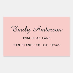 Elegant Pink Rectangular Sticker