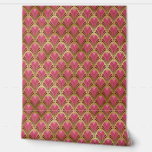 Elegant Pink Red Gold Art Deco Vintage Pattern Wallpaper<br><div class="desc">Elegant Pink Red Gold Art Deco Vintage Pattern Wallpaper features a chic elegant art deco pattern in pink,  old brick red and gold. Perfect for home decor,  office decor,  event decor and party decor. Created by Evco Studio www.zazzle.com/store/evcostudio</div>