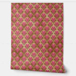 Elegant Pink Red Gold Art Deco Vintage Pattern Wallpaper<br><div class="desc">Elegant Pink Red Gold Art Deco Vintage Pattern Wallpaper features a chic elegant art deco pattern in pink,  old brick red and gold. Perfect for home decor,  office decor,  event decor and party decor. Created by Evco Studio www.zazzle.com/store/evcostudio</div>