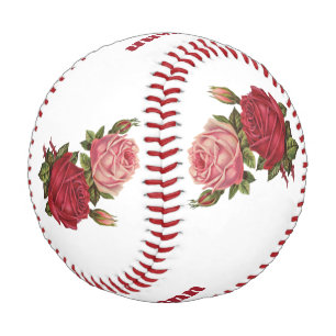 Elegant Pink Red Roses Floral Custom Baseball