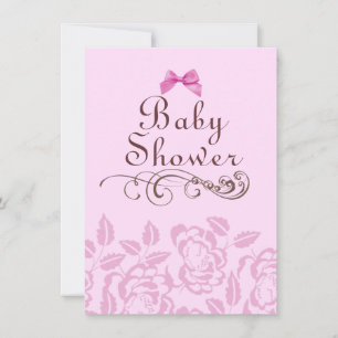 Elegant Pink Rose Baby Shower Invitation