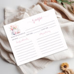 Elegant Pink Rose Bridal Shower Recipe Card<br><div class="desc">This design beautifully combines pink roses with a vintage teapot illustration,  creating an elegant and nostalgic ambiance for a bridal tea party.</div>