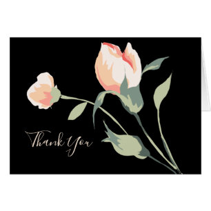 Elegant Pink Rose Buds on Black Background