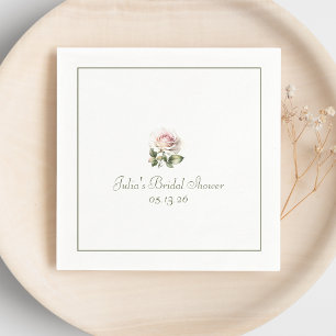 Elegant Pink Rose Classic Timeless Bridal Shower  Napkin