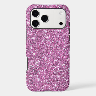 Elegant Pink Rose Faux Glamourous Glitter