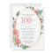 Elegant Pink Rose Floral 100th Birthday Party