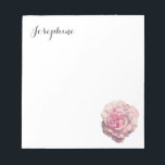 Elegant Pink Rose Floral | Add Your Name Notepad<br><div class="desc">This is a hand painted watercolor painting of a pink rose. The colours are in high contrast so you can see the highlight and shadow very clearly.</div>