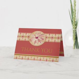 Elegant Pink Rose Floral Thank You Card