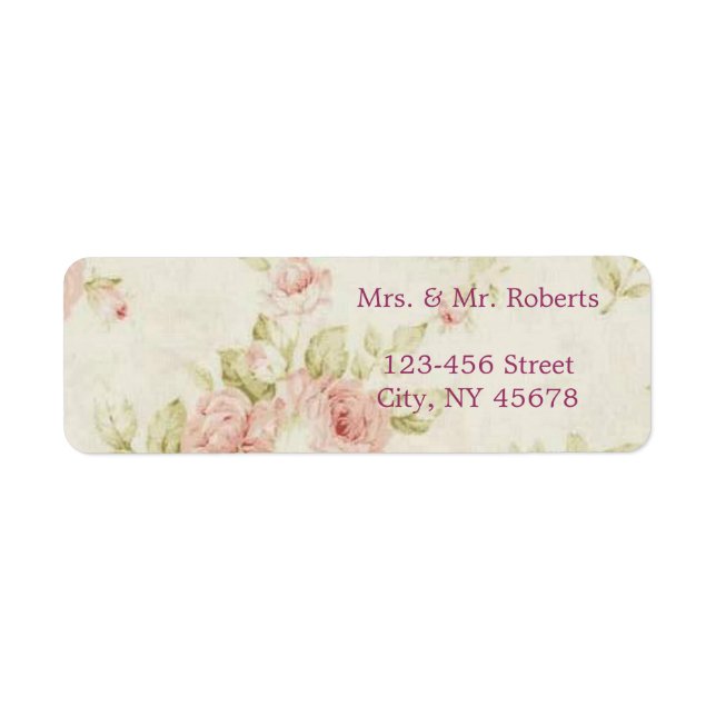 elegant Pink  rose Floral vintage  wedding (Front)