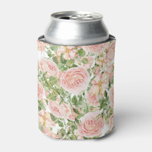 Elegant Pink Rose Garden Can Cooler
