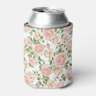 Elegant Pink Rose Garden Can Cooler