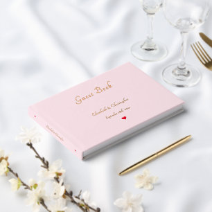 Elegant Pink Rose Gold Foil Weddings Anniversary Guest Book