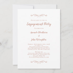 Elegant Pink Rose Gold Wedding Party Engagement Invitation