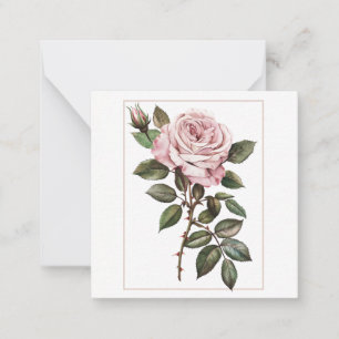 Elegant Pink Rose in Full Bloom Card
