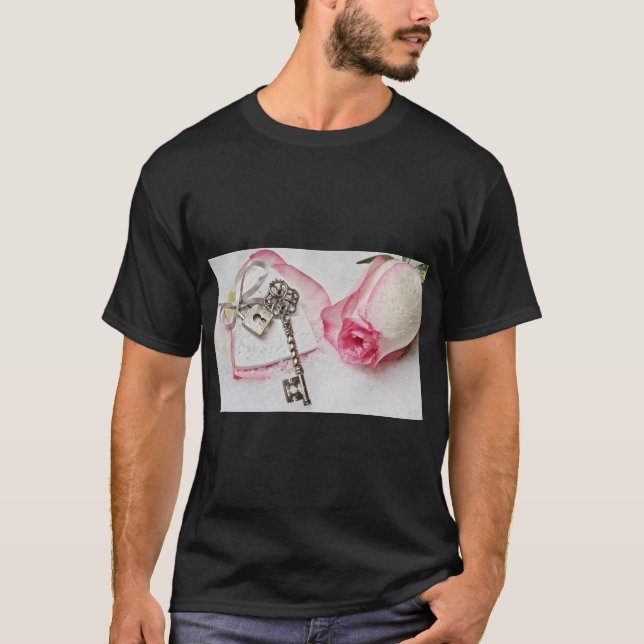 Elegant Pink Rose Logo T-Shirt (Front)