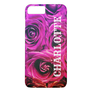 Elegant Pink Rose Name Template iPhone 8 Plus/7 Plus Case
