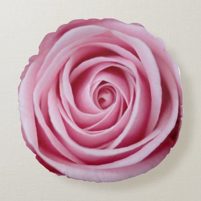 Elegant Pink Rose petals Round Pillow  (Front)