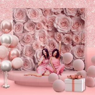 Elegant Pink Rose Photo Booth Photo Prop Backdrop Tapestry