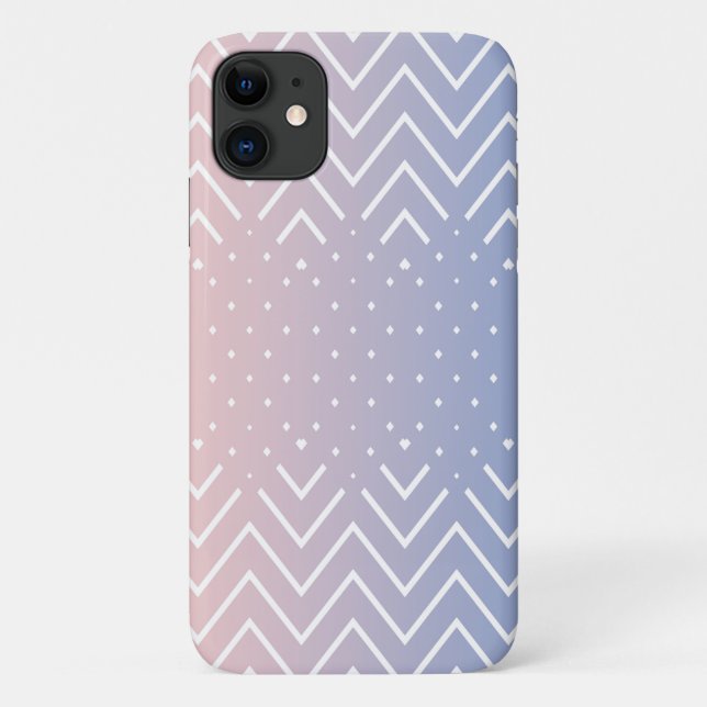 Elegant Pink rose quartz Blue pastel Cute Chevron Case-Mate iPhone Case (Back)