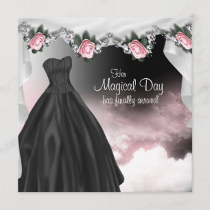Elegant Pink Rose Quinceanera Invitations