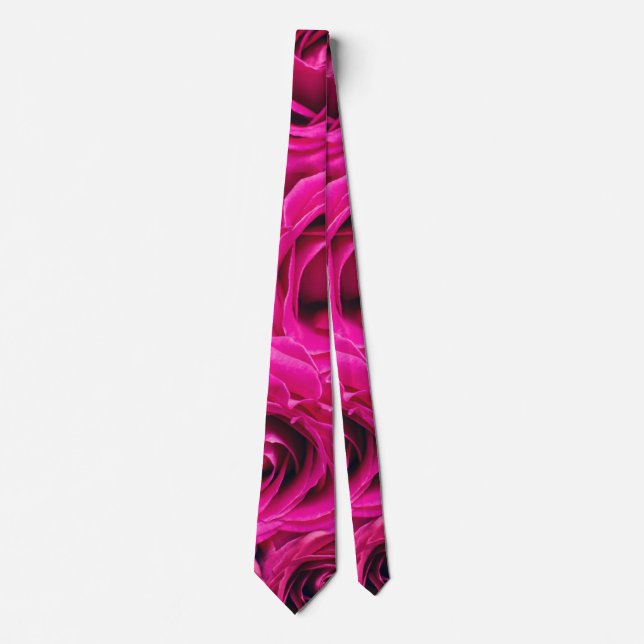 Elegant Pink Rose  Tie (Front)