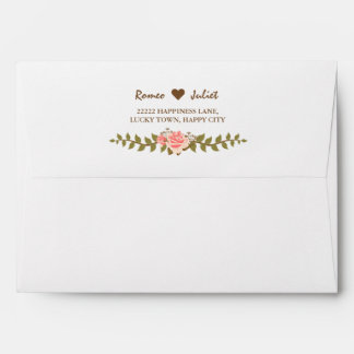 Elegant Pink Rose Wedding 5x7 Envelope