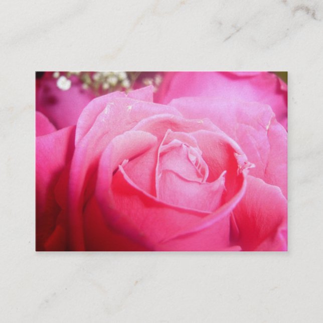 Elegant Pink Rose Wedding Planner Business Card (Front)