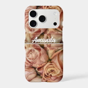 elegant pink roses add text or monogram
