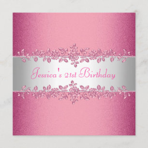 Elegant Pink Roses Birthday Party Invitation