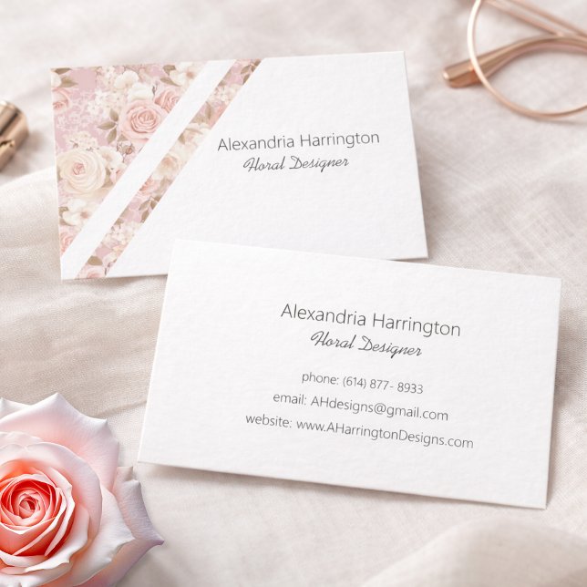 Elegant Pink Roses Business Card (Creator Uploaded)