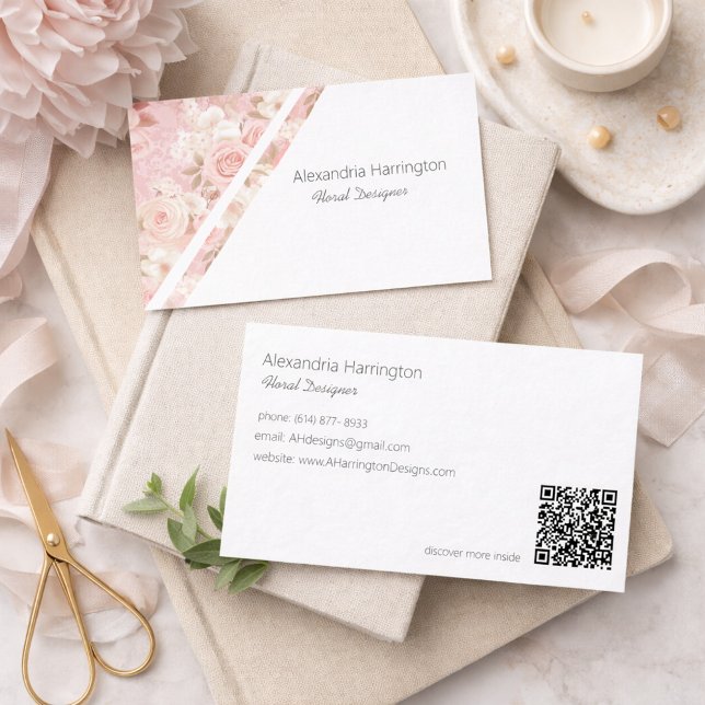 Elegant Pink Roses Business Card (Creator Uploaded)