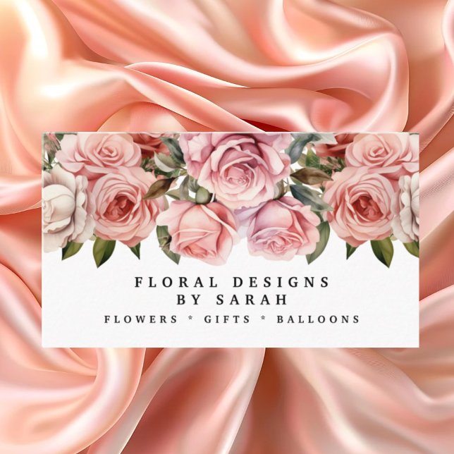 Elegant Pink Roses Business Cards (Creator Uploaded)